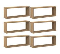 Générique Étagères murales sous Forme de Cube 6 pcs chêne Artisanal,Meubles, Étagères, Étagères murales & corniches, Brun (Poids 17.1KG)