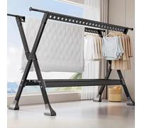 Générique Étendoir à Linge autoportant en Acier Inoxydable, Extensible et antidérapant, pour vêtements, draps, Chaussures, poupées, Gain de Place (C, 150-250 cm)