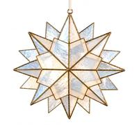 Générique Étoile Suspendu Dorée en Véritable Nacre, Décoration Réversible Ø 25 cm, Collection Ex-Voto, Suspension Festive Élégante et Bohème Chic, Fenêtre ou Décoration Intérieure
