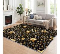 Générique Étoiles Pentagramme Tapis Salon 120x170 cm, Lavable en Machine AntidéRapant Poil Ras Moderne Décoratif Rêveur Tapis, pour Chambre Salle a Manger Descente de Lit Bureau Cuisine