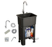 Générique Évier Utilitaire en Plastique avec Robinet, Planche à Laver, Drainage pour Le Linge