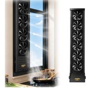 Générique Extracteur d'Air Télescopique pour Fenêtre, Multi-Ventilateurs | Sans Perçage, Vitesse Réglable, Grille Inox Lavable, Profil Fin de 4 cm pour les espaces enfumés(76-80cm)