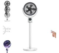 Générique Fan for Bedroom,8000mAh Battery Powered Air Circulator Standing Fan,20-35'' Height Adjustable Oscillating Pedestal Floor Fans with LED Light,100° Oscillating,90° Manual Vertical,7 Speeds