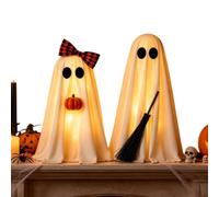 Générique Fantôme d'halloween Lampes LED Amusantes Effrayantes avec Balai | Décoration Halloween Fantômes Lumineux pour Maison Salon Chambre Cuisine Bureau Étagère Style Ferme Fête