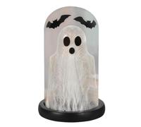 Générique Fantôme Éclairé Dans Une Cloche En - Lampe Décorative Avec Chauve-souris Foncée, 22 X 1,1 Cm, Ornements D'Halloween, Fantôme En Verre, Pour La Maison, La Cheminée, La Table, Les Fêtes, Les