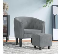 Générique Fauteuil Cabriolet Moderne avec Repose-Pied Velours Gris Foncé Confort Optimal Cadre Robuste en Bois de Pin et Contreplaqué Idéal pour Salon Chambre et Bureau