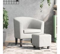 Générique Fauteuil Cabriolet Moderne Blanc Similicuir avec Repose-Pied, Chaise Confortable Rembourrée pour Salon, Chambre, Bureau, Cadre en Contreplaqué et Pin, Charge Max 110 kg