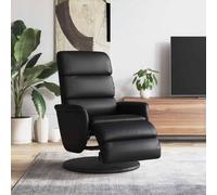 Générique Fauteuil inclinable Manuel Noir en Similicuir avec Repose-Pieds, pivotant à 360 degrés, Dossier réglable de 105 à 125 degrés, Cadre Solide en contreplaqué et métal, Assise