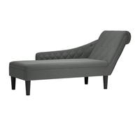 Générique Fauteuil Long capitonné à Boutons Gris foncé en Tissu avec Coussin Lombaire, Design élégant et Mousse Haute résilience pour Un Confort Optimal au Salon ou Bureau.