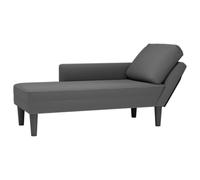 Générique Fauteuil Long Confortable Gris foncé en Velours côtelé avec Coussin Lombaire, Chaise Longue rembourrée de Mousse Haute résilience pour Salon ou Bureau