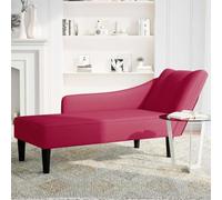 Générique Fauteuil Long Velours Bordeaux avec accoudoir Droit, Chaise Lounge Confortable en Tissu Doux pour Salon, Chambre ou Bureau