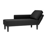 Générique Fauteuil Long Velours Noir avec accoudoir Droit, Coussin Lombaire et Mousse Haute résilience pour Un Soutien Confortable du Corps, idéal pour Salon, Chambre ou Bureau.