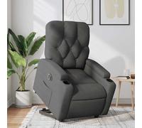 Générique Fauteuil releveur électrique Tissu Gris foncé, inclinable 135 degrés avec Fonction Levage, Repose-Pied et Dossier réglables, Porte-gobelets et Poche latérale, Cadre Bois et métal,