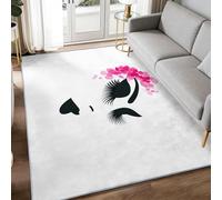 Générique Féminin Chic Tapis Salon Résistant aux UV Tapis Chambre Adulte Fille Doux Moelleux Descente de lit AntidéRapant Beaux Cils Tapis 120 x 170 cm Decoration Chambrel