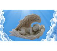 Générique Figurine chérubin, Ange avec Grandes Ailes 5cm x 8.5cm Statue Statuette Mariage baptême Noël déco