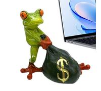 Générique Figurine De - De Fortune en Résine avec Signe Dollar Et Sac d'argent | Ornement De pour La Richesse, La Prospérité Et La | Sculptu