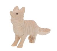 Générique Figurine de Renard en Bois à Peindre, Sculpture Animale Rustique pour Décoration de Bureau et Salon, Ornement de Table en Bois Naturel et Artisanal