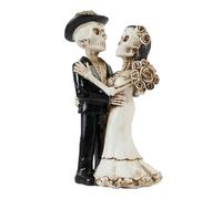 Générique Figurine Gothique de Couple Squelette | Sculpture en Résine Amoureux Crâne Décorative pour Bureau ou Étagère - Statue Mariée Mari Polyvalente Présentation Étagère Comptoir Bureau