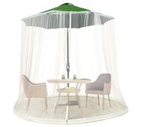 Générique Filet de Parasol de Patio | Filet Anti-Insectes en Polyester | Accessoire de Parasol de Jardin Rond avec Porte à Double Fermeture éclair, pour parasols de Table de marché en Plein air