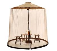 Générique Filet de Parasol de Patio,Filet Anti-Insectes en Polyester pour parapluies d'extérieur | de Parasol Rond léger à Suspendre, avec Porte à Double Fermeture éclair