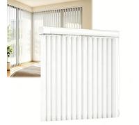 Générique Filtrant la Lumière Rideau Coulissant à Lamelles 60 100 140 180 220 cm, Store Vénitiens en Tissu pour Maison Appartement, Stores Vertical Protection de la Vie Privée(Blanc,220cmWx160cm)