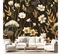 Générique Floral Botanique Papier Peint Panoramique Grandes Murales Poster, Cosmos Floral 450 x 315 cm Papier Peint Intissé Murales pour Salon Adulte Chambre d'enfants Étude Décoration
