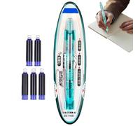 Générique fountain pen Retractable, Fountain Pen Avec Pointe Centrale Extensible 0.38mm Ink, Transparent Barrel Includes 5 Refillable Ink Cartridges, Pour Journaling Et Art