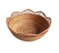 Générique Fruit Basket Organisateur Panier Tissé,Corbeille Osier,Panier A Fruit, Élégant Panier Rangement Cuisine Organisateur De Table De Service Plateau pour La Salle Basnée Panier Osier Rond