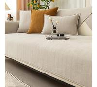 Générique Funny Fuzzy Housse de Protege canapé en Forme de L 1/2/3/4 Places, Housse de canapé d'angle segmentée Lavable et antidérapante de Couleur Unie Confortable (Beige,90 * 180cm)