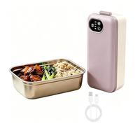 Générique Gamelle Chauffante, Lunch Box Chauffante Pour Femme, 900ml Boite Repas Electrique USB Portable Pour Bureau, Voiture, Camion, 6 Modes, Maintien Chaud Pendant 4 Heures