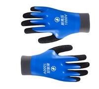 Générique Gants isolants marqués 1000 V pour la manipulation de disjoncteur électrique avec zone de préhension noire texturée et manchette en tricot étendue 1 paire