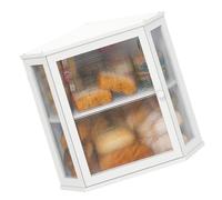 Générique Garde-pain de cuisine fonctionnel avec dessus en bois lisse et couvercle résistant rayures, bac de stockage du pain transparent