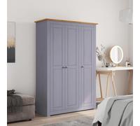 Générique Garde-Robe 3 Portes Gris 118x50x171,5 cm Pin Assortiment Panama,Meubles, Armoires & Meubles de Rangement, Armoires, Gris (Poids 49.9KG)