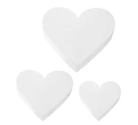 Générique Gâteaux Factices Forme de Cœur 25x25x5 Cm en Mousse Blanche Lot de 3 pour Entraînement Décoration Gâteau Fêtes D'anniversaire et Saint-valentin