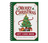 Générique Gift Card Holder Book, Christmas Spiral-Bound Greeting Organizer | 7 Sturdy Pages For Cards Cash Notes, Festive Design For Adults Teens Kids Home School