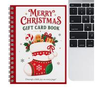 Générique Gift Card Holder Book, Christmas Spiral-Bound Greeting Organizer | 7 Sturdy Pages For Cards Cash Notes, Festive Design For Adults Teens Kids Home School