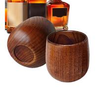 Générique Gobelet De Whisky En Bois - 2 pièces vintage cool forme bouteille | Verre À Whisky En Bois,Convient Pour Les Anniversaires, Mariages, Voyages, Maison, Repas, Cuisine Et Bars À Vin