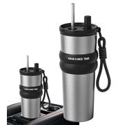 Générique Gobelet Isotherme | 710ml Bouteille d Eau en Acier Inoxydable avec Paille | Bouteille Boisson Grand Volume Chaude Froide pour Randonnée Sport Pique-nique Déplacements