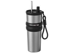 Générique Gobelet Isotherme, Gobelet Isotherme 710ml Avec Couvercle Et Paille, Bouteille Boisson Grand Volume Chaude Froide pour Randonnée Sport Pique-nique Déplacements