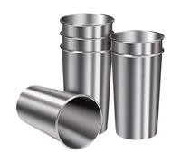 Générique Gobelets Inox 600ml | Verres à Boire Empilables | Tasses Acier Incassables | 6 Pièces 20oz 304 Acier Inoxydable Réutilisables pour Maison Bar Restaurant Camping