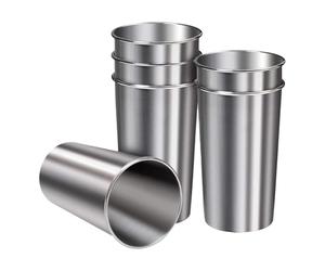 Générique Gobelets Inox 600ml | Verres à Boire Empilables | Tasses Acier Incassables | 6 Pièces 20oz 304 Acier Inoxydable Réutilisables pour Maison Bar Restaurant Camping