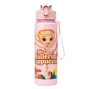 Générique Gourde Enfant Ballerina Cappuccino 750ml - Bouteille d’Eau Étanche avec Paille Intégrée et Verrou de Sécurité - Gourde Sport Sans BPA pour École, Voyage, Sport, Brainrot Tendance