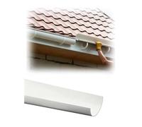 Générique Gouttière Demi-Ronde，Tuyau Canal en U pour Décoration Façade | PVC résistant aux fissures, drainage rapide pour gouttière, pluie, abri jardin et carport(Milk-150 cm,OD-40mm)