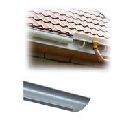 Générique Gouttière Demi-Ronde，Tuyau Canal en U pour Décoration Façade | PVC résistant aux fissures, drainage rapide pour gouttière, pluie, abri jardin et carport(Grey-150 cm,OD-40mm)