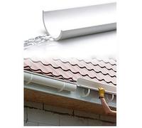 Générique Gouttière PVC Demi-Ronde en U, Canal Évacuation Eau Pluie Toiture | Canal PVC Épais avec Intérieur Lisse pour Récupération Eau Pluie, Jardin et DIY(Milk-50 cm,40x2mm)
