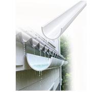 Générique Gouttière PVC Demi-Ronde en U pour Toit, Longueur 50/100 cm | Paroi lisse, débit rapide; gouttière DIY pour toit, avant-toit et patio, pose facile(Milk,40x2mm/100cm)
