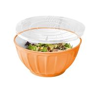 Générique Grand bol de service,Bol alimentaire surdimensionné 46OZ | Conteneur de service rond bols de nouilles à salade plat à bonbons bol à collation avec couvercles
