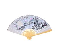 Générique Grand Éventail Mural Pliable de Style Chinois en Papier Kraft et Soie, Accessoire Décoratif Polyvalent pour Mariage et Fête Design Traditionnel Oriental