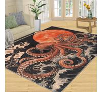 Générique Grand Tapis Japonais Lavable en Forme de Pieuvre pour Salon, Doux et antidérapant, pour Chambre à Coucher, décoration d'intérieur - 240 x 300 cm