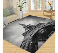 Générique Grand Tapis Lavable Tour Eiffel 200 x 290 cm pour Salon, Doux et antidérapant, pour Chambre à Coucher, décoration d'intérieur
